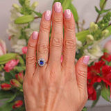 Ellibelle Jewellery 18ct White Gold Sapphire & Diamond Oval Cluster Engagement Ring