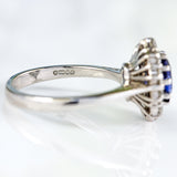Ellibelle Jewellery 18ct White Gold Sapphire & Diamond Oval Cluster Engagement Ring