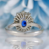 Ellibelle Jewellery 18ct White Gold Sapphire & Diamond Oval Cluster Engagement Ring