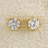 Ellibelle Jewellery 18ct Yellow Gold Diamond Solitaire Stud Earrings (0.50cts)