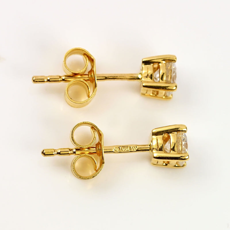 Ellibelle Jewellery 18ct Yellow Gold Diamond Solitaire Stud Earrings (0.50cts)