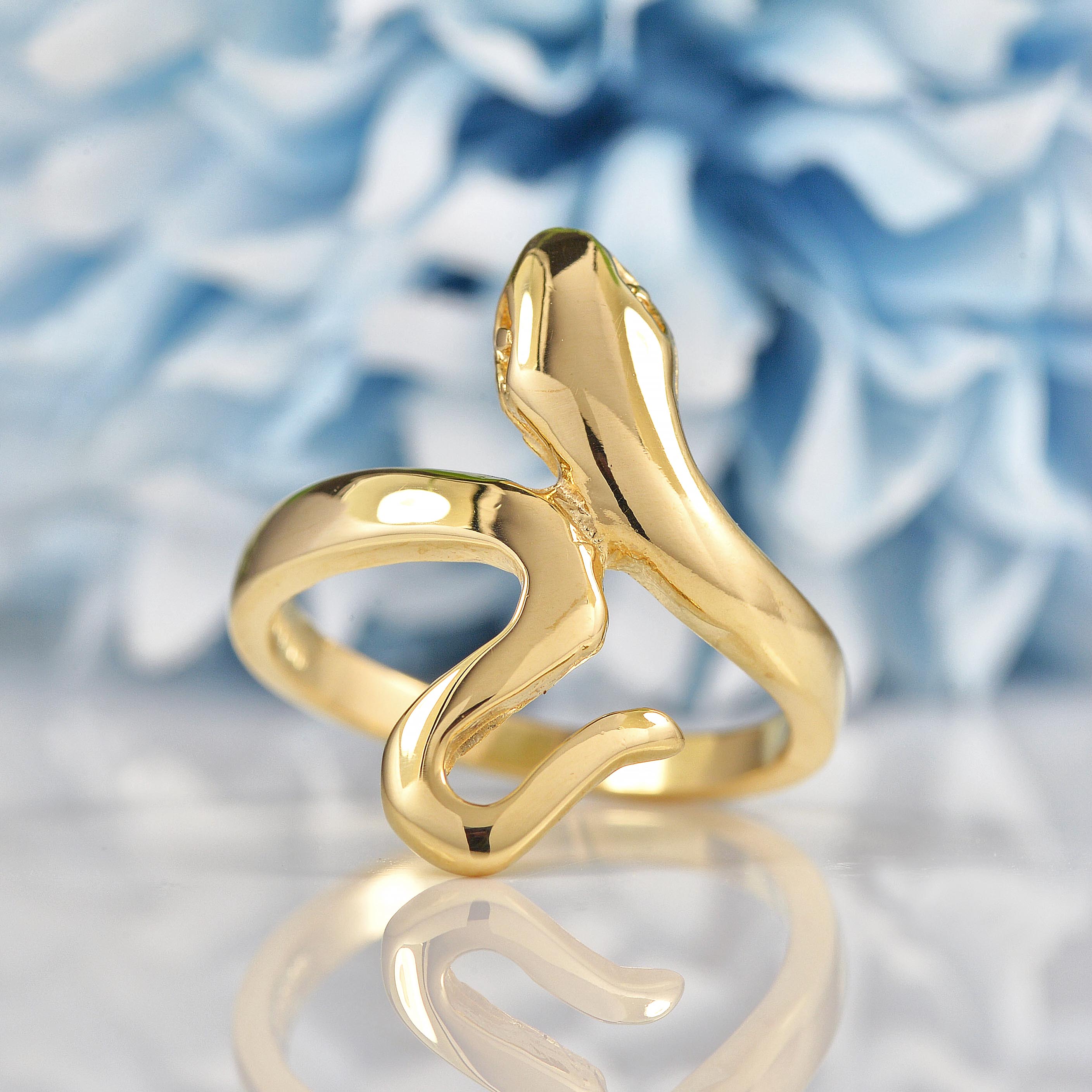 Ellibelle Jewellery 9ct Yellow Gold Snake Ring