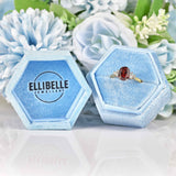 Ellibelle Jewellery Almandine Garnet & Diamond 18ct Gold Engagement Ring