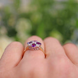 Ellibelle Jewellery Amethyst & Diamond 9ct Gold Cluster Ring