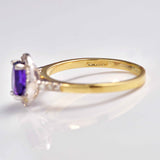 Ellibelle Jewellery Amethyst & Diamond 9ct Gold Halo Ring