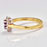 Ellibelle Jewellery Amethyst & Diamond 9ct Gold Oval Cluster Ring