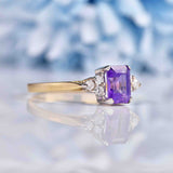 Ellibelle Jewellery Amethyst & Diamond 9ct Gold Seven-Stone Ring