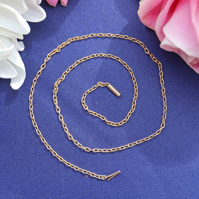 Ellibelle Jewellery Antique 15 Inch 9ct Gold Oval Link Chain Necklace