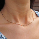 Ellibelle Jewellery Antique 16 Inch 9ct Rose Gold Oval & Bar Link Chain Necklace