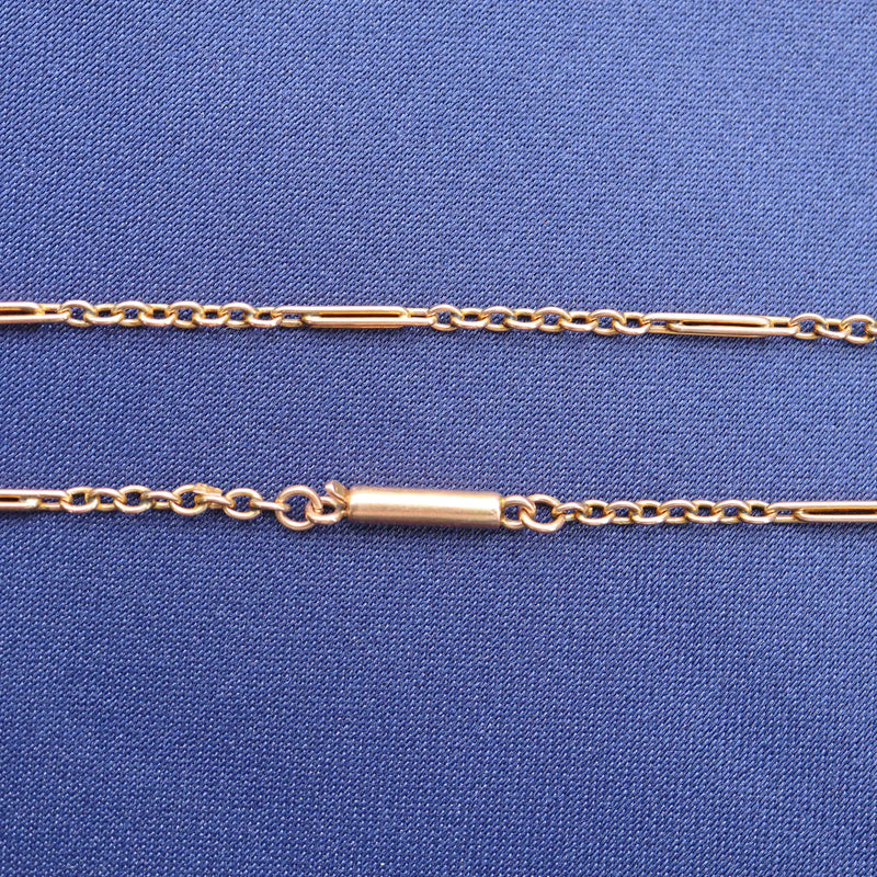 Ellibelle Jewellery Antique 16 Inch 9ct Rose Gold Oval & Bar Link Chain Necklace