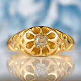 Ellibelle Jewellery Antique 18ct Gold Old-Mine-Cut Diamond Solitaire Ring