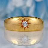 Ellibelle Jewellery Antique 1902 Edwardian Diamond 18ct Gold Star-Set Gyspy Ring