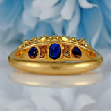 Ellibelle Jewellery Antique 1918 Edwardian Sapphire & Diamond 18ct Gold Engagement Ring
