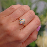 Ellibelle Jewellery Antique Art Deco Opal & Diamond Gold Engagement Ring