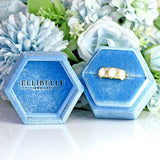 Ellibelle Jewellery Antique Edwardian 18ct Gold Three-Stone Opal & Diamond Ring