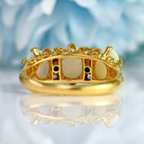 Ellibelle Jewellery Antique Edwardian 18ct Gold Three-Stone Opal & Diamond Ring