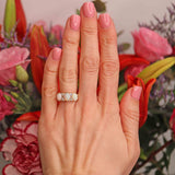 Ellibelle Jewellery Antique Edwardian 18ct Gold Three-Stone Opal & Diamond Ring