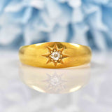 Ellibelle Jewellery Antique Edwardian Diamond 18ct Gold Gyspy Starburst Ring