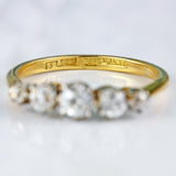 Ellibelle Jewellery Antique Edwardian Diamond 18ct Gold & Platinum Five-Stone Ring (0.95cts)