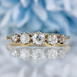 Ellibelle Jewellery Antique Edwardian Diamond 18ct Gold & Platinum Five-Stone Ring (0.95cts)