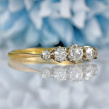 Ellibelle Jewellery Antique Edwardian Diamond 18ct Gold & Platinum Five-Stone Ring (0.95cts)