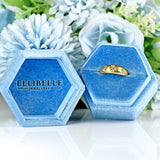 Ellibelle Jewellery Antique Edwardian Diamond 18ct Gold Starburst Three-Stone Gypsy Ring