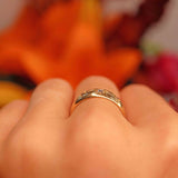 Ellibelle Jewellery Antique Edwardian Diamond 18ct Gold Starburst Three-Stone Gypsy Ring