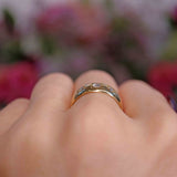 Ellibelle Jewellery Antique Edwardian Diamond 18ct Gold Starburst Three-Stone Gypsy Ring