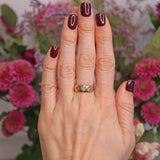 Ellibelle Jewellery Antique Edwardian Diamond 18ct Gold Starburst Three-Stone Gypsy Ring