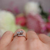 Ellibelle Jewellery Antique Edwardian Diamond & Platinum 'Toi et Moi' Engagement Ring