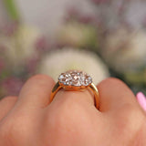 Ellibelle Jewellery Antique Edwardian Old-Cut Diamond 18ct Gold & Platinum Cluster Ring