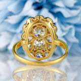 Ellibelle Jewellery Antique Edwardian Old-Cut Diamond 18ct Gold & Platinum Cluster Ring