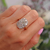 Ellibelle Jewellery Antique Edwardian Old-Cut Diamond 18ct Gold & Platinum Cluster Ring
