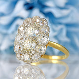 Ellibelle Jewellery Antique Edwardian Old-Cut Diamond 18ct Gold & Platinum Cluster Ring