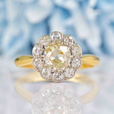 Ellibelle Jewellery Antique Edwardian Old-Cut Diamond Daisy Cluster Engagement Ring