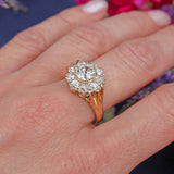 Ellibelle Jewellery Antique Edwardian Old-Mine-Cut Diamond 18ct Gold Cluster Ring (2.25cts)