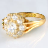 Ellibelle Jewellery Antique Edwardian Old-Mine-Cut Diamond 18ct Gold Cluster Ring (2.25cts)