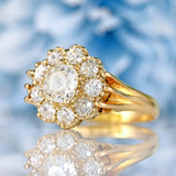 Ellibelle Jewellery Antique Edwardian Old-Mine-Cut Diamond 18ct Gold Cluster Ring (2.25cts)
