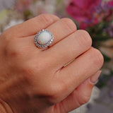 Ellibelle Jewellery Antique Edwardian Opal & Diamond 18ct Gold Cluster Ring