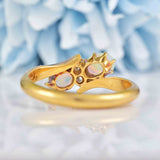 Ellibelle Jewellery Antique Edwardian Opal & Diamond 18ct Gold Engagement Ring