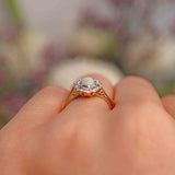 Ellibelle Jewellery Antique Edwardian Opal & Diamond 18ct Gold Platinum Cluster Ring