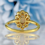 Ellibelle Jewellery Antique Edwardian Opal & Diamond 18ct Gold Platinum Cluster Ring