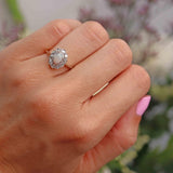 Ellibelle Jewellery Antique Edwardian Opal & Diamond 18ct Gold Platinum Cluster Ring