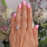 Ellibelle Jewellery Antique Edwardian Opal & Diamond 18ct Gold Platinum Cluster Ring