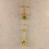 Ellibelle Jewellery Antique Edwardian Peridot & Diamond 15ct Gold Pendant Necklace