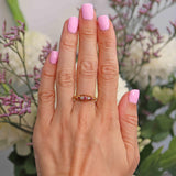 Ellibelle Jewellery Antique Edwardian Ruby & Diamond 18ct Gold Five-Stone Ring - Chester 1907