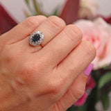 Ellibelle Jewellery Antique Edwardian Sapphire & Diamond 18ct Gold Cluster Ring