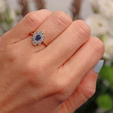 Ellibelle Jewellery Antique Edwardian Sapphire & Diamond 18ct Gold Platinum Ring