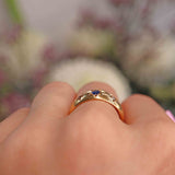 Ellibelle Jewellery Antique Edwardian Sapphire & Diamond 18ct Gold Starburst Gypsy Ring