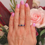 Ellibelle Jewellery Antique Edwardian Sapphire & Diamond Five Stone Ring